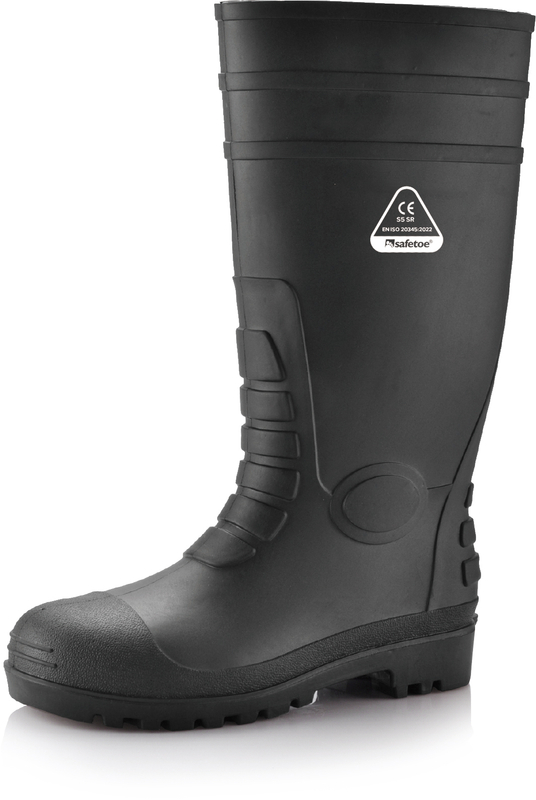 Wasserdichte Gummi-Gummi-Stiefel W-6038 Schwarz