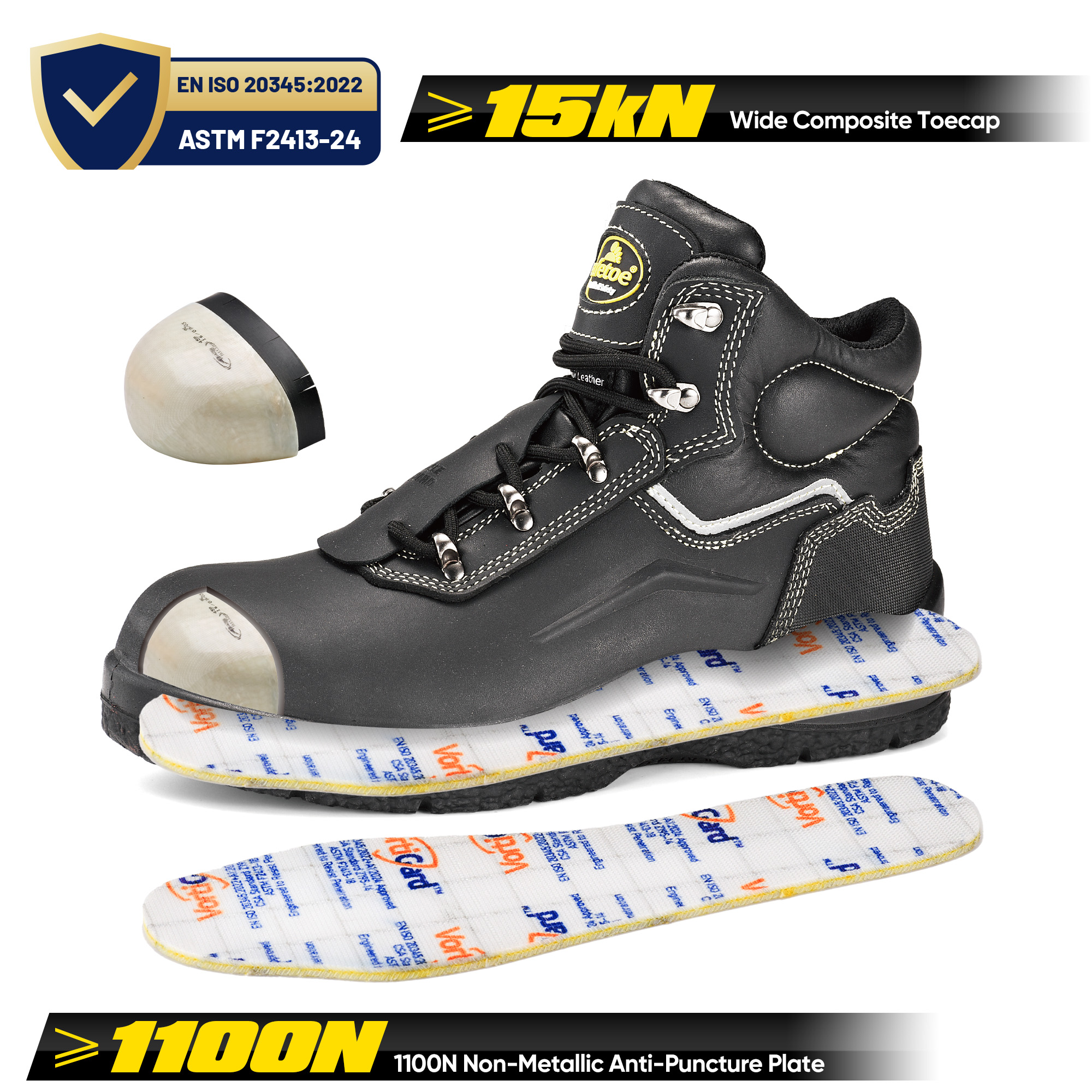 Sicherheitsstiefel für Asphaltpflaster mit 300℃ hitzebeständiger Außensohle | M-8565PV