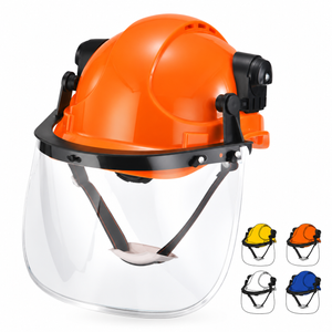 Belüfteter Bauschutzhelm mit Gesichtsschutz W-018V