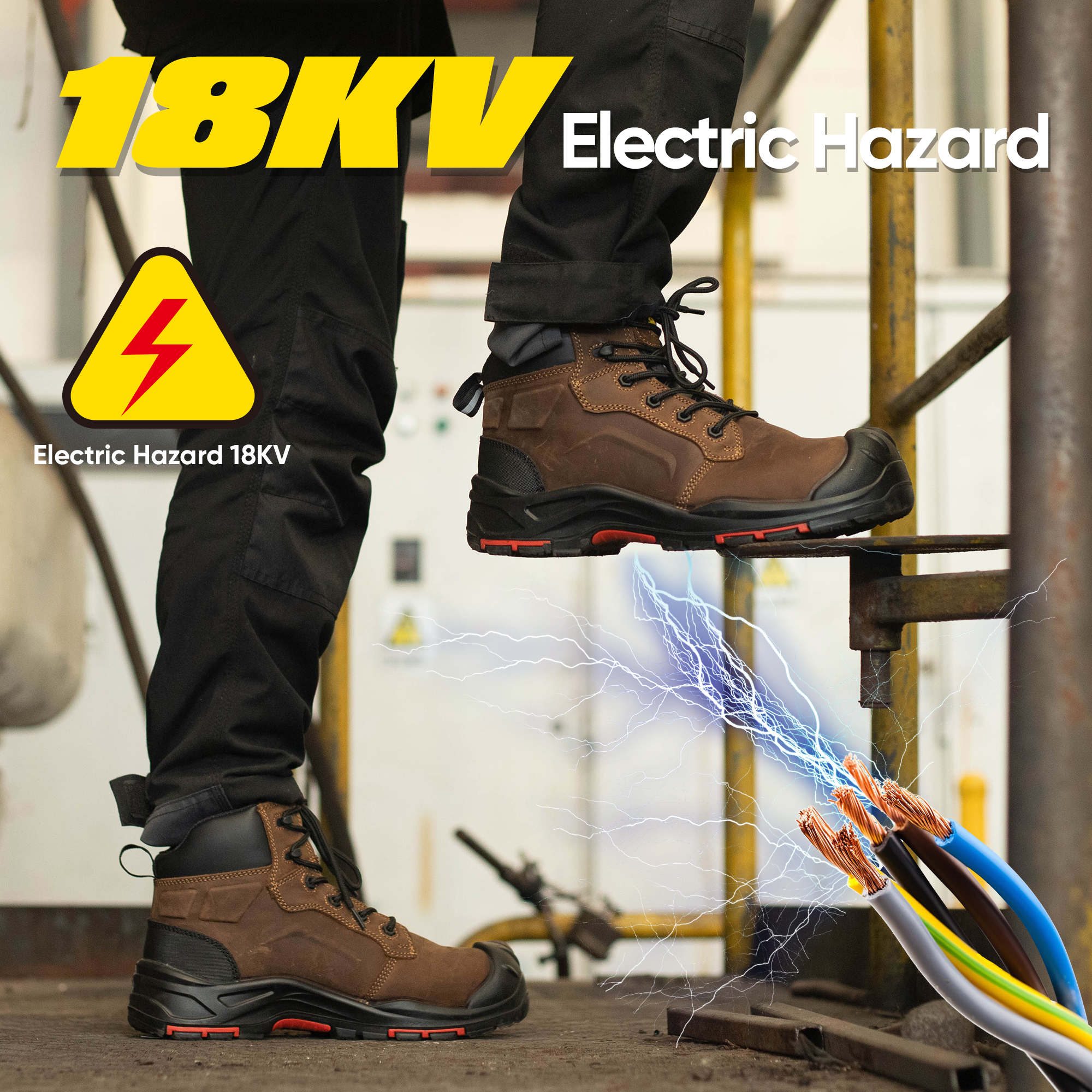 Metallfreie Industrie-EH-Sicherheitsstiefel | Zertifizierter Schutz M-8552EH Pro