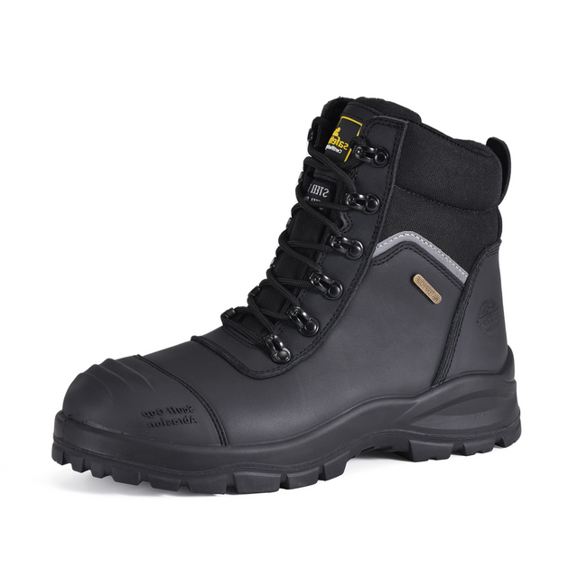 AS 2210.3 S3 Bergbau-Sicherheitsstiefel mit Stahlkappe und Reißverschluss | M-8577BK 