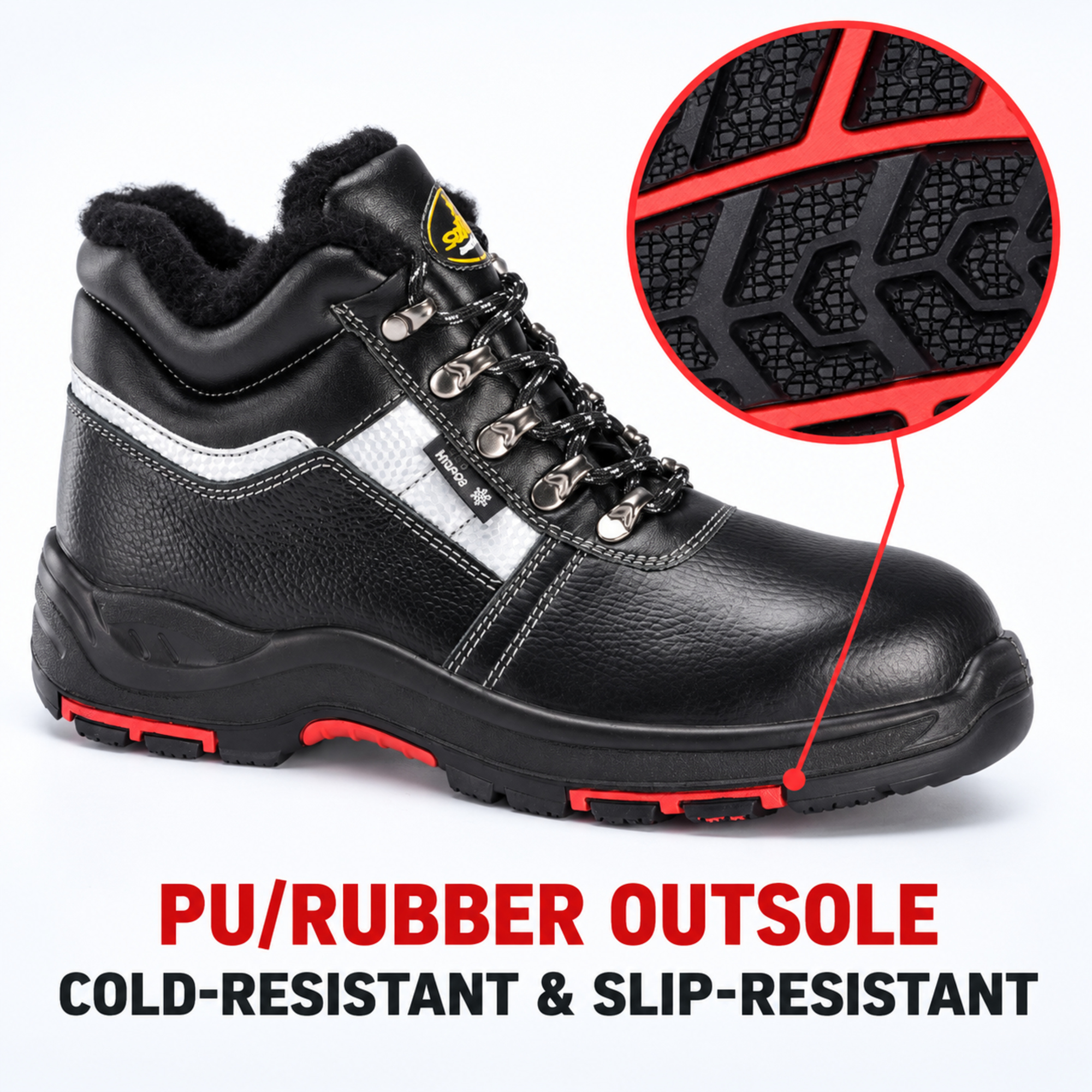 Isolierte Winter-Sicherheitsstiefel mit warmem Wollfutter | M-8027 IceShield