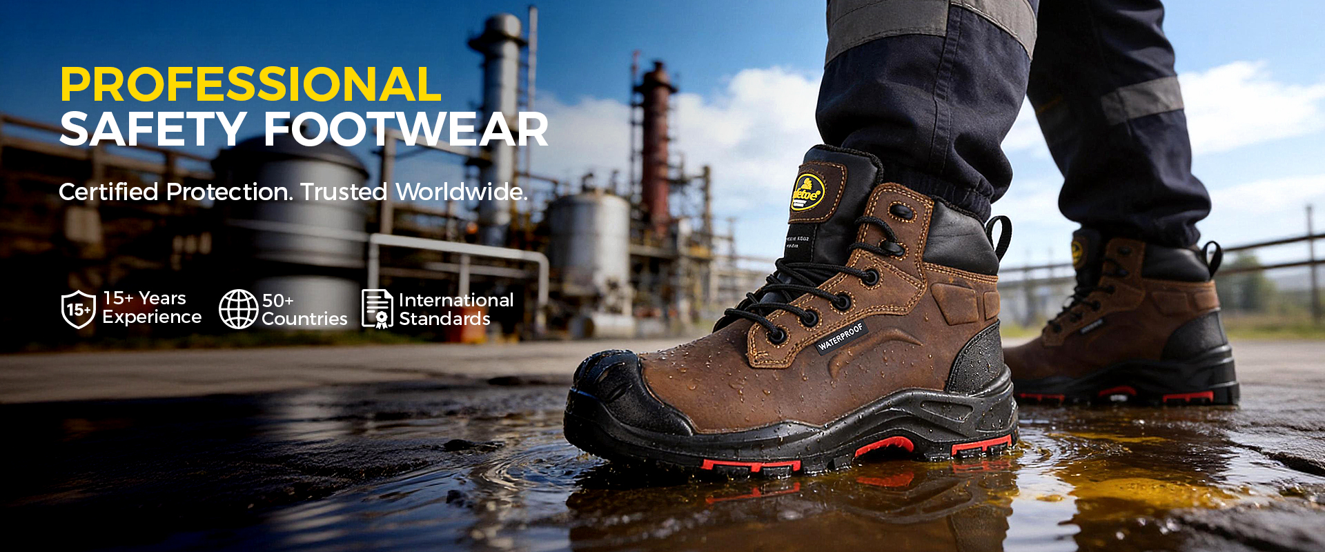 Schwarz Leder Chelsea Work Boots M-8025NBK