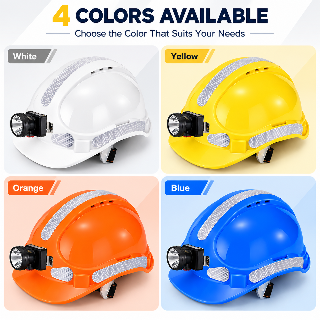 Bergbau-Schutzhelm mit Stirnlampe W-018L