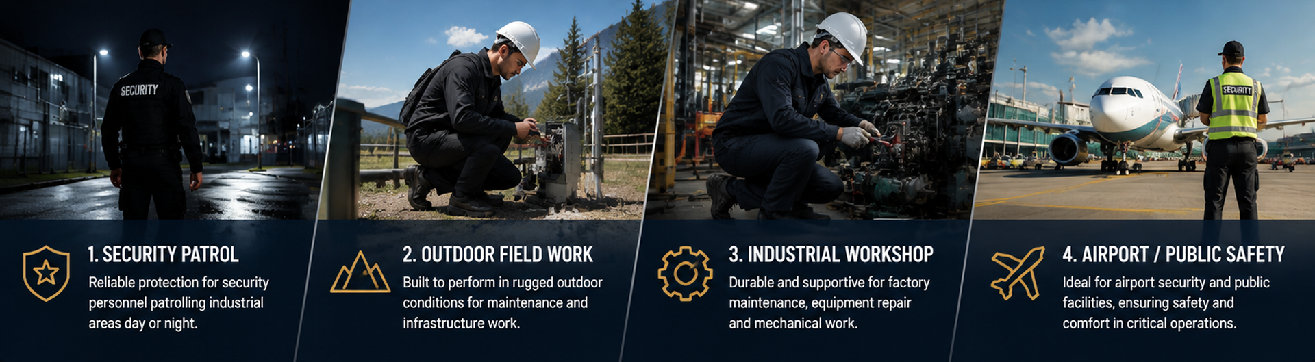 Sicherheitsstiefel im taktischen Stil für Sicherheitspersonal, Industriearbeiter und Outdoor-Profis in anspruchsvollen Arbeitsumgebungen
