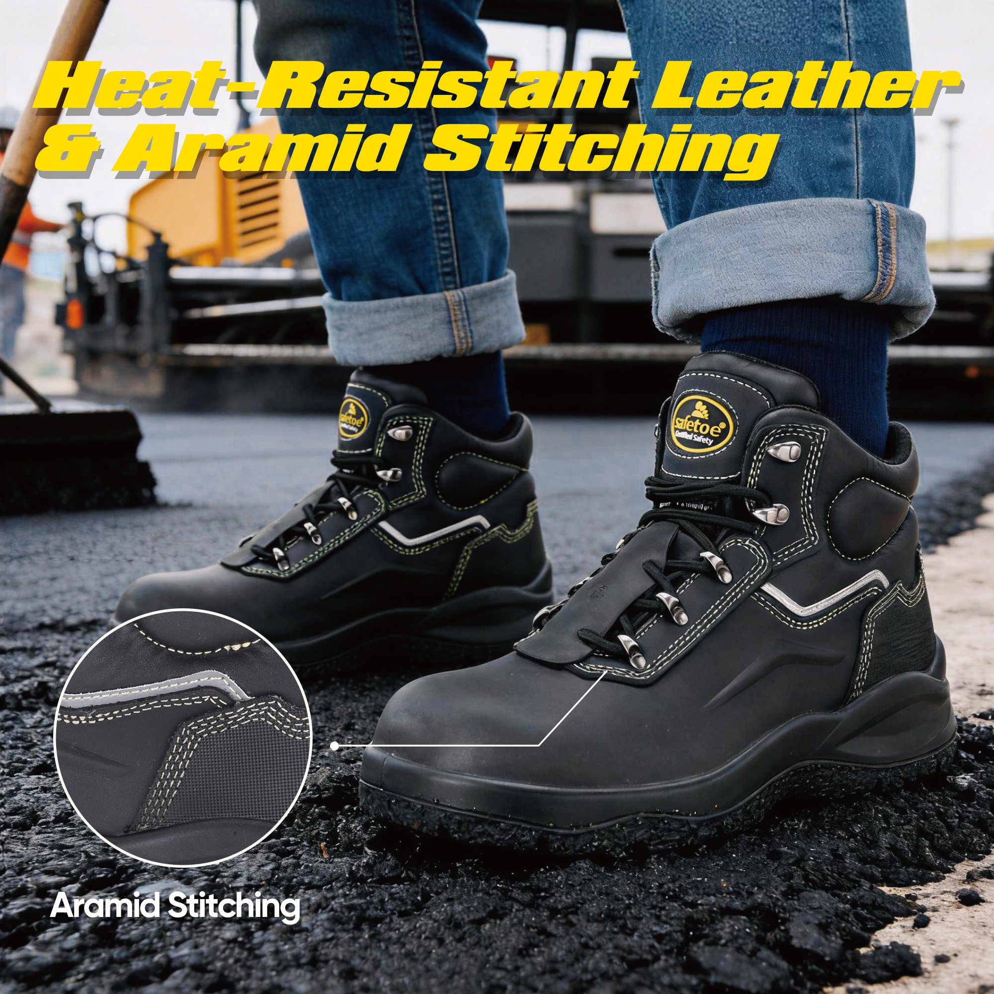Sicherheitsstiefel für Asphaltpflaster mit 300℃ hitzebeständiger Außensohle | M-8565PV