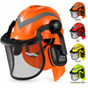 Forstschutzhelm mit Netzvisier und Ohrenschützern M-5009
