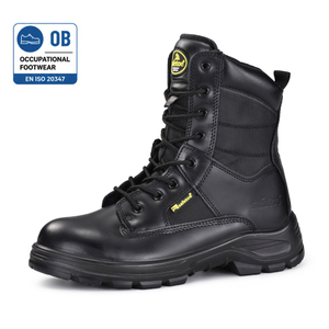 Berufsstiefel im taktischen Stil mit Lederobermaterial und seitlichem Reißverschluss | H-9438 OB