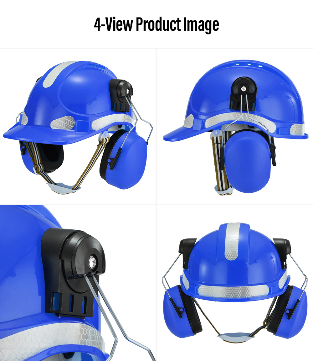 Bauschutzhelm mit Ohrenschützern W-018EM