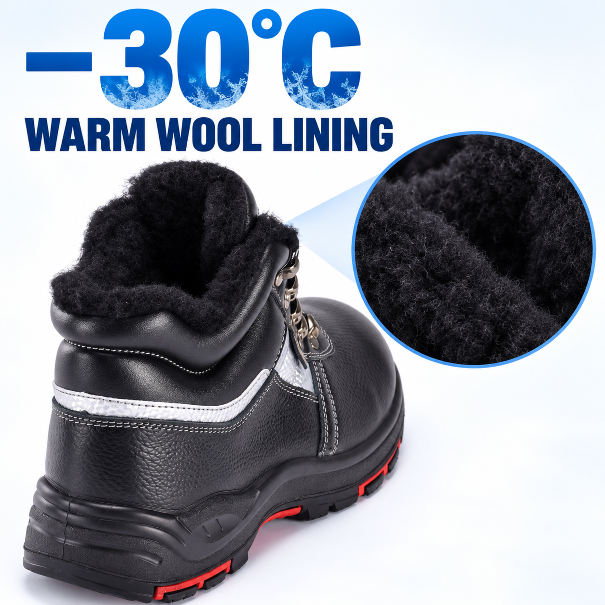 Isolierte Winter-Sicherheitsstiefel mit warmem Wollfutter | M-8027 IceShield