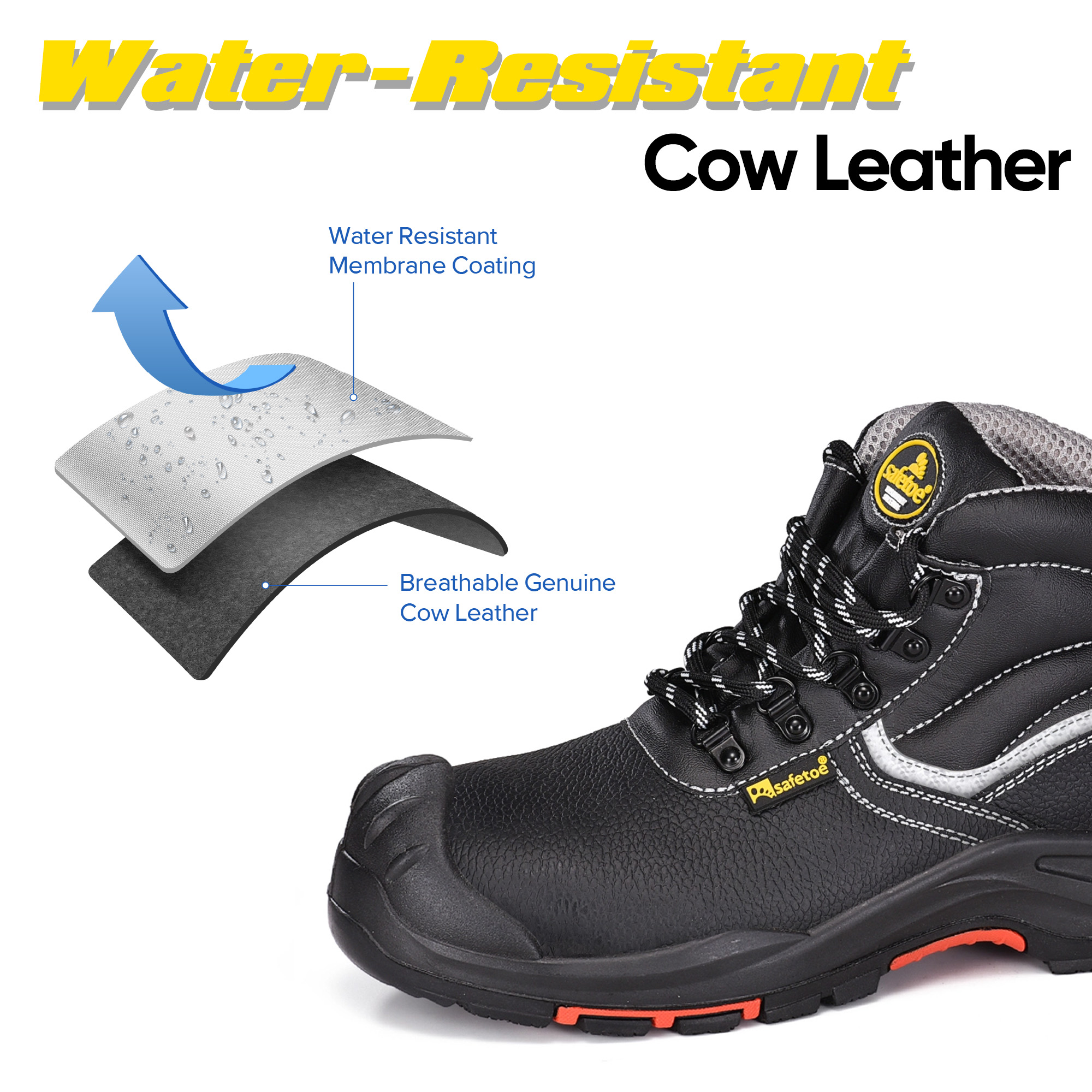Black Cow zertifizierte Industriebau-Sicherheitsschuhe M-8520PRST SiteShield max