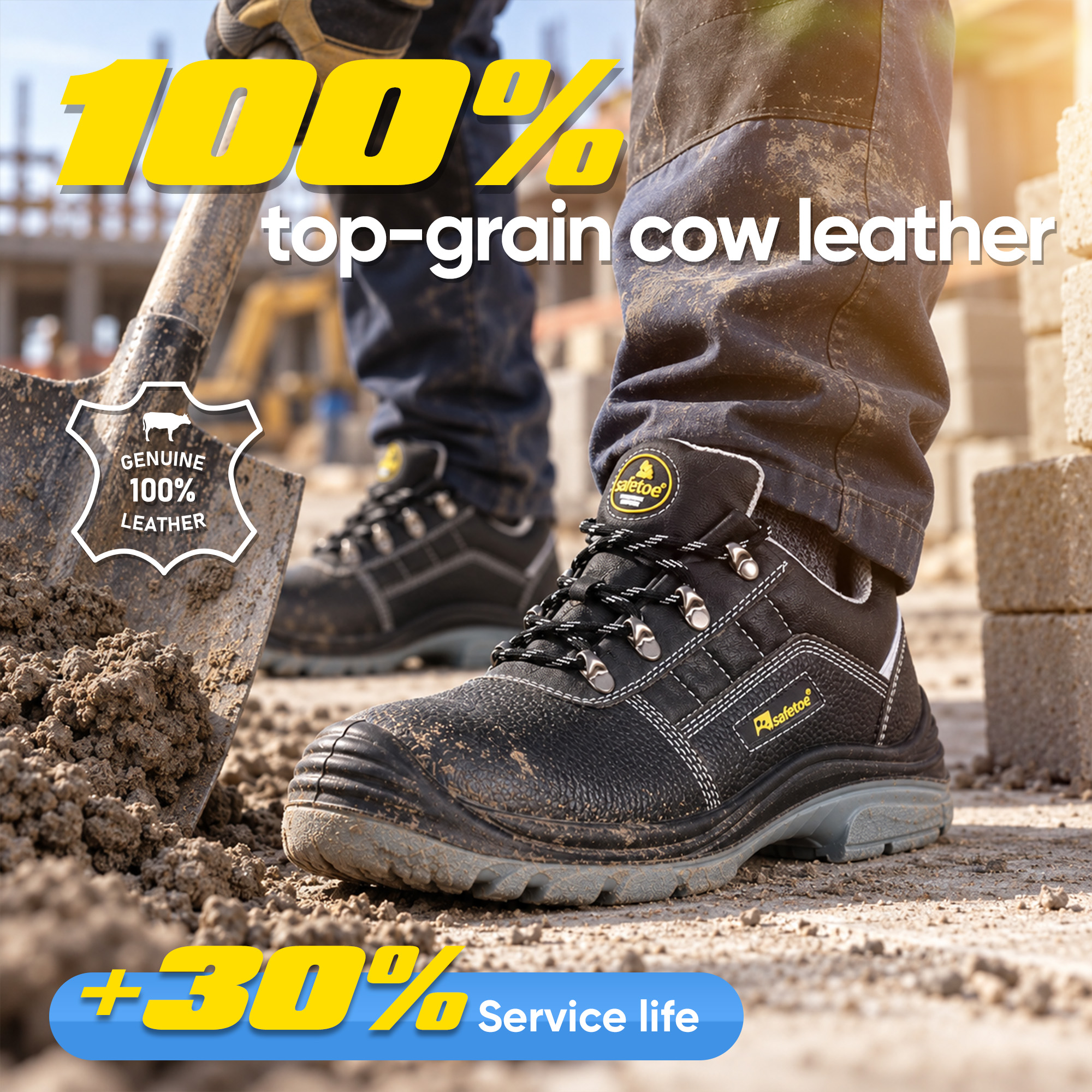Leichte S3-Konstruktionssicherheitsschuhe mit Stahlkappe | L-7163 WorkShield Pro