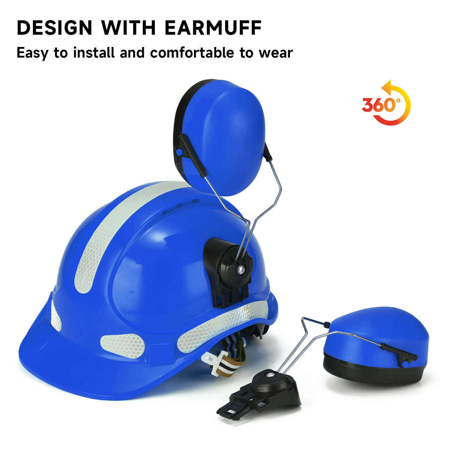 Bauschutzhelm mit Ohrenschützern W-018EM
