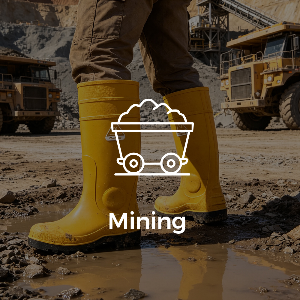 W-6038 S5 Sicherheits-Gummistiefel f&uuml;r Bergbau-Arbeitspl&auml;tze mit nassen und schlammigen Bodenverh&auml;ltnissen