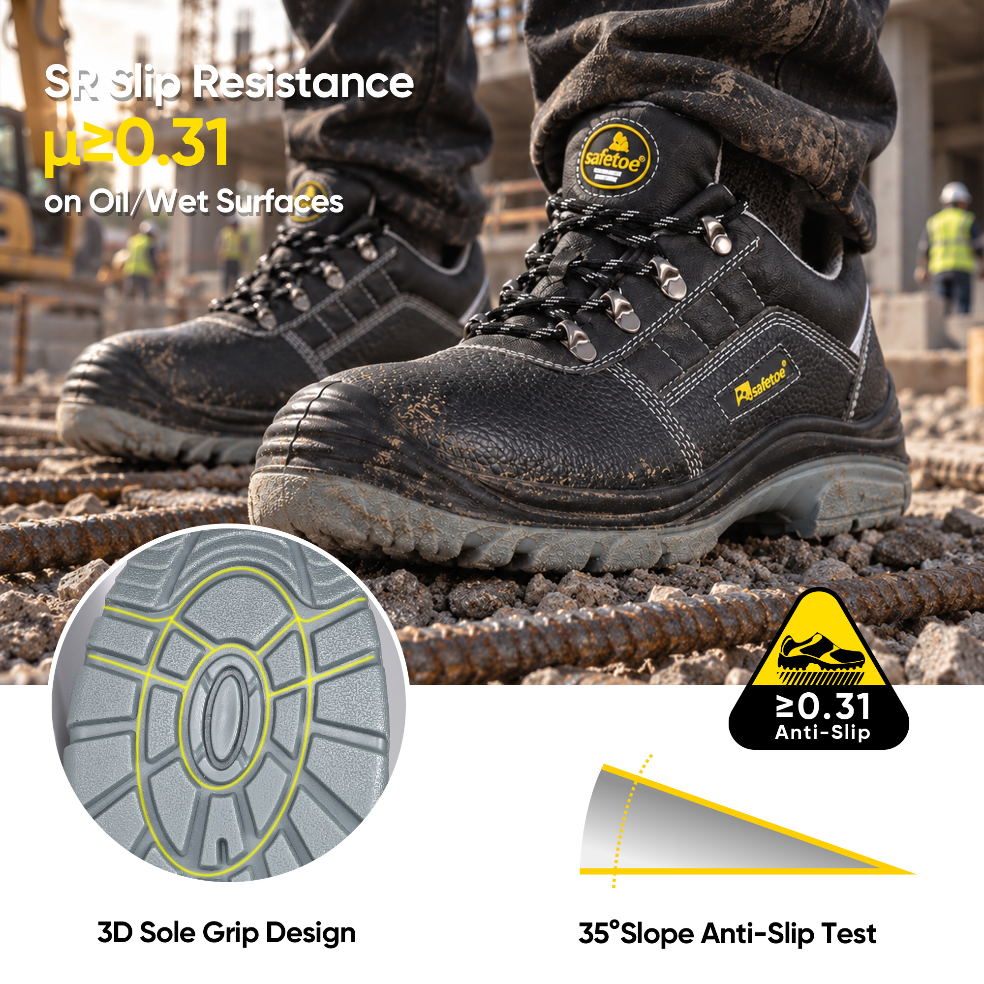 Leichte S3-Konstruktionssicherheitsschuhe mit Stahlkappe | L-7163 WorkShield Pro
