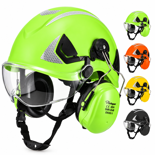 Forstschutzhelm mit Gesichtsschutz und Ohrenschützern M-5018