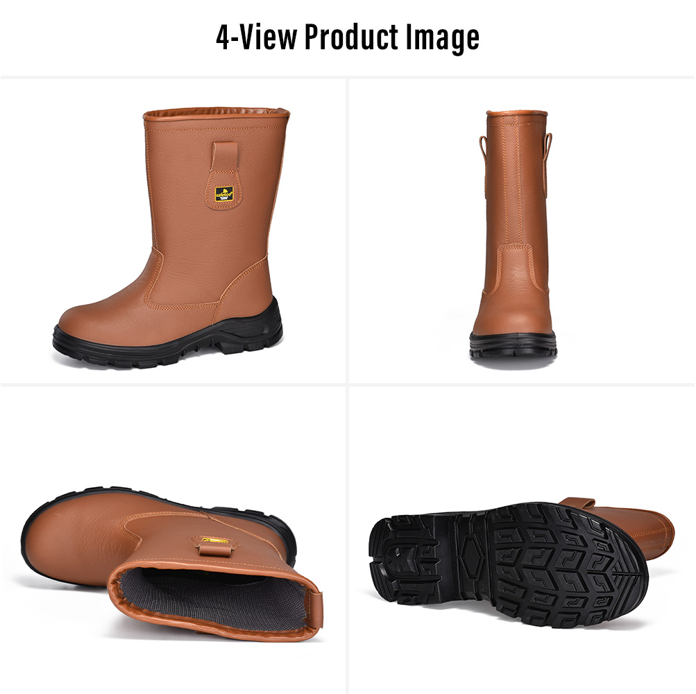 H-9430 Braune Rigger-Sicherheitsstiefel aus Leder mit Stahlkappe Multi-View 