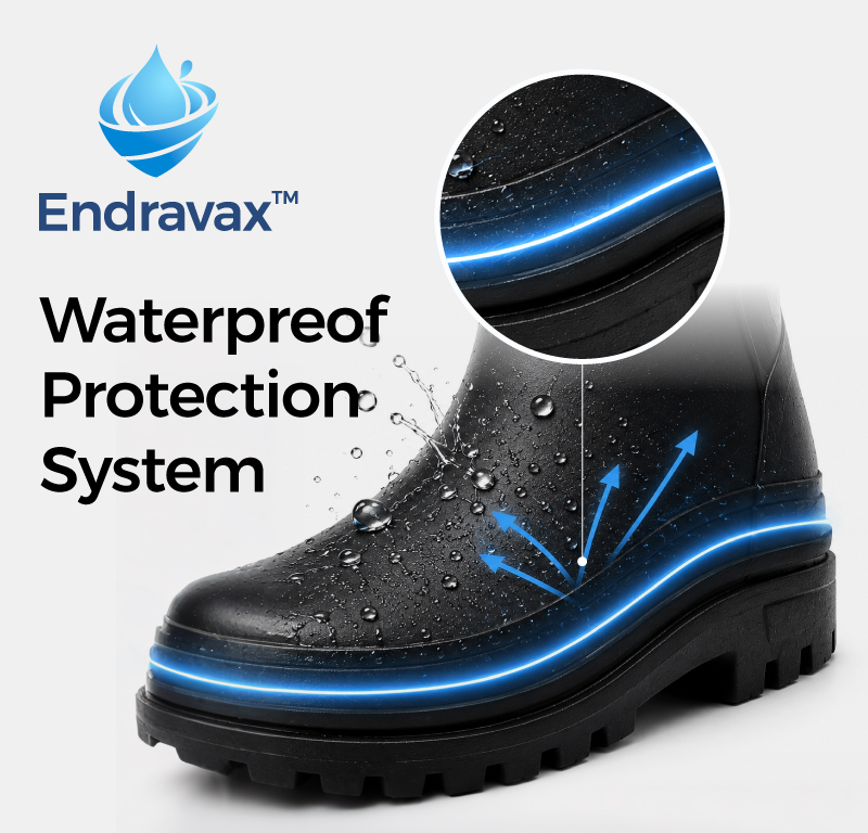 Wasserdichte Endravax™-Formkonstruktion f&uuml;r PVC-Gummistiefel