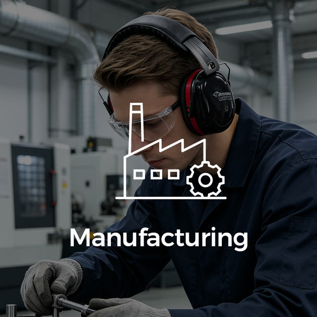 Herstellung von Gehörschutzkapseln für Industriearbeiter