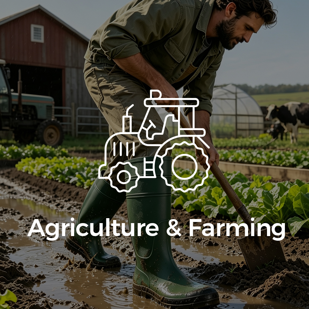 W-6038 wasserdichte PVC-Sicherheitsgummistiefel f&uuml;r die Landwirtschaft und landwirtschaftliche Arbeitsstellen
