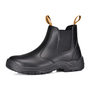 Schwarze Slip-On-Sicherheitsarbeitsstiefel mit Stahlkappe | M-8025 SiteShield Pro