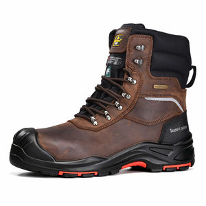 CSA-zertifizierte braune Winter-Sicherheitsstiefel aus Leder | Wasserdichter, isolierter Verbundzehen-Arbeitsstiefel H-9552