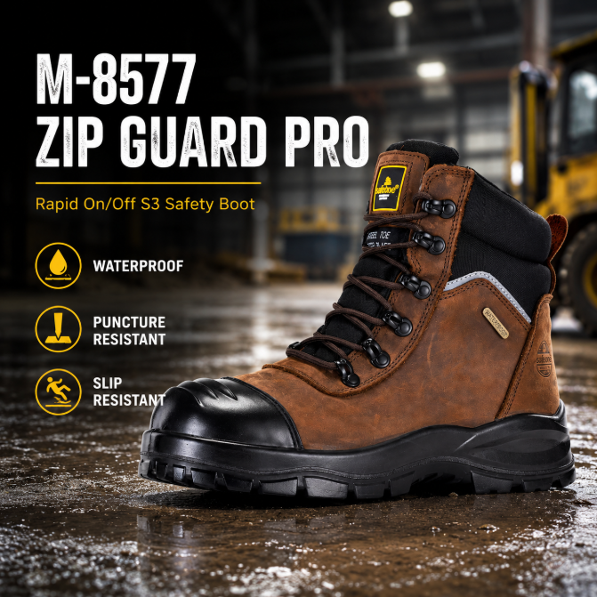 M-8577 Zip Guard Pro – Der S3-Reißverschluss-Sicherheitsstiefel für echte Effizienz