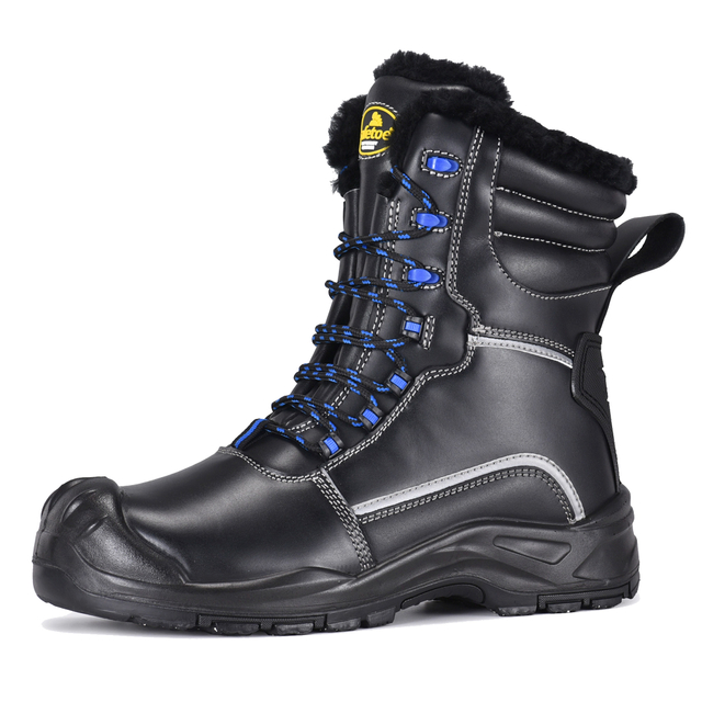 Wasserdichte Arbeitsstiefel für den extremen Winter, natürliches Wollfutter, rutschfeste Eis-Grip-Außensohle H-9550 IceShield Pro