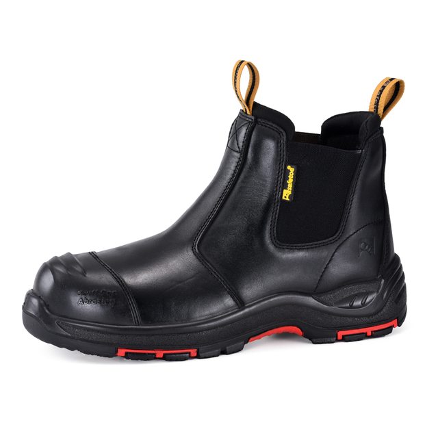 Schwarze Bergbaustiefel zum Hineinschlüpfen aus Verbundstoff M-8025NBK