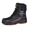 Schwarze isolierte Winter-Sicherheitsstiefel | Wasserdichte Verbundzehen-Arbeitsstiefel H-9552BK